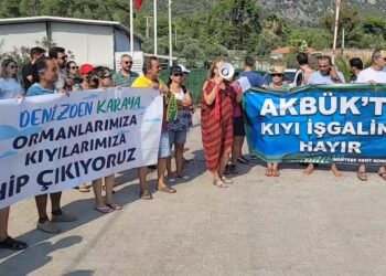 Muğla Akbük sahilinde denize özgürce girmek isteyen vatandaşlardan ‘Havlunu al gel’ eylemi