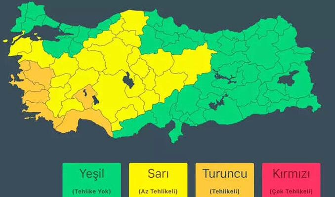 İçişleri Bakanlığı’ndan 6 il için turuncu kod uyarısı