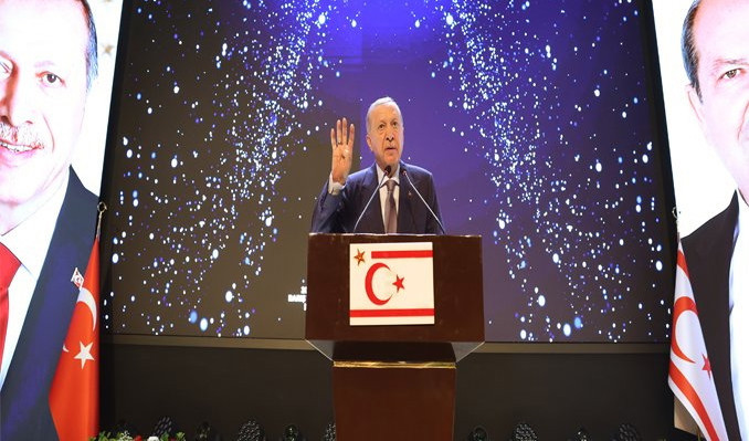 Erdoğan, KKTC’de iki devletli çözüm çağrısını yineledi