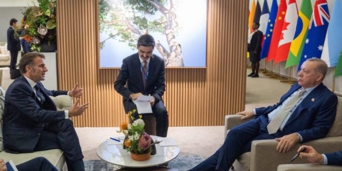 Cumhurbaşkanı Erdoğan Macron, ile bir araya geldi